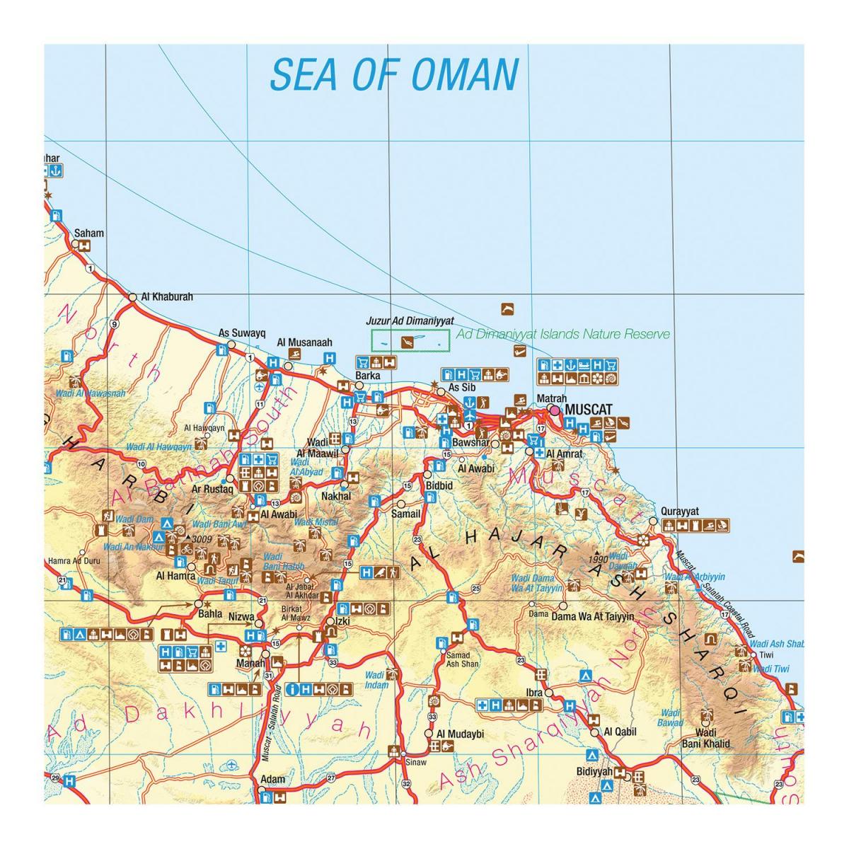 kort Oman trekking