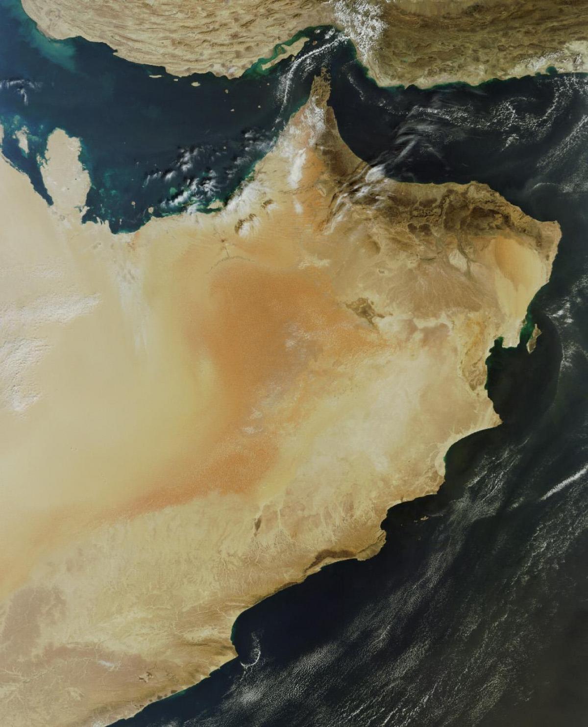 kort Oman satellit
