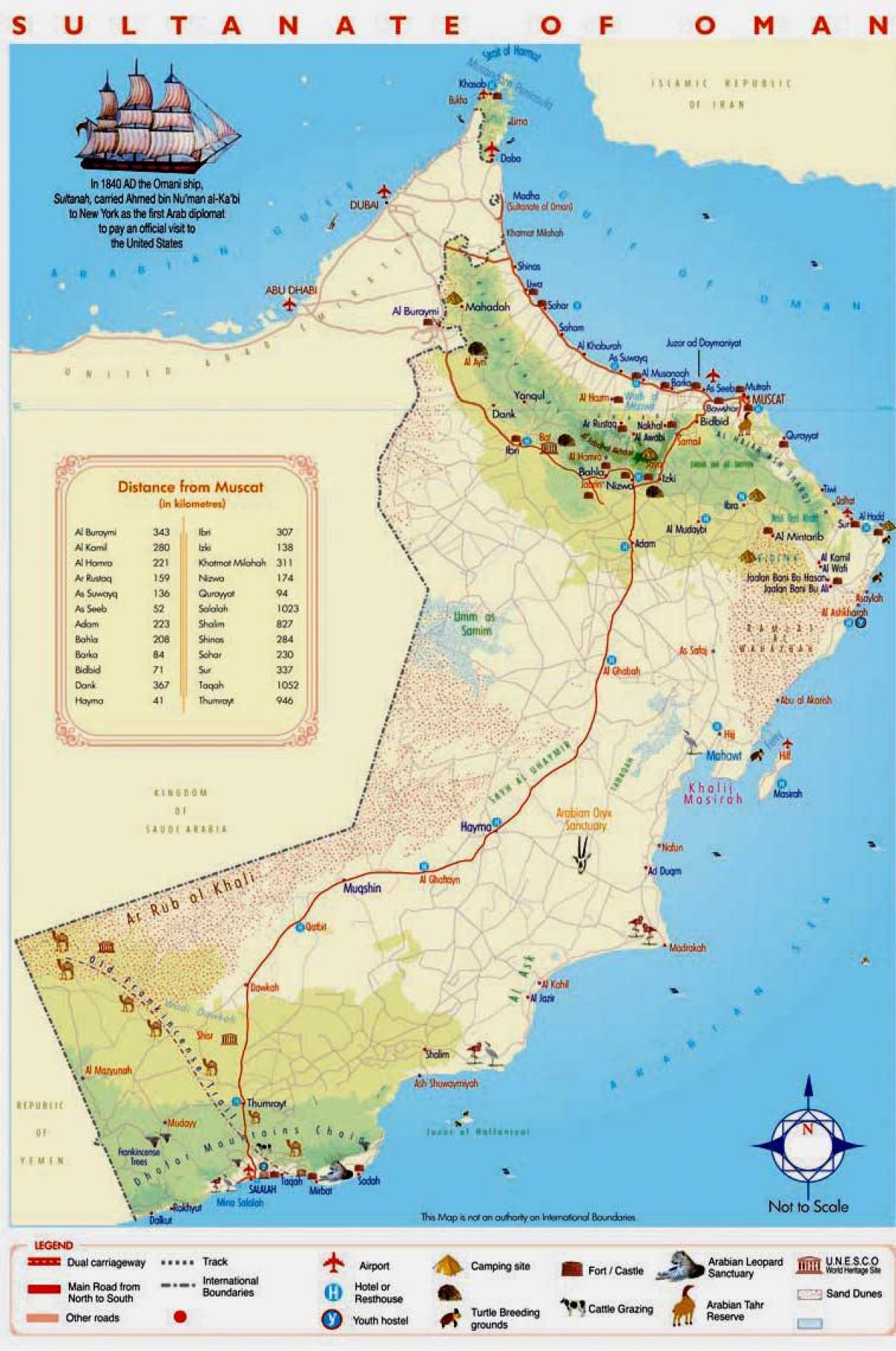 Oman detaljeret kort