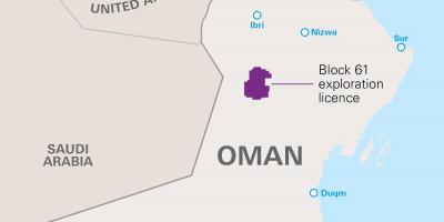 Kort over khazzan Oman